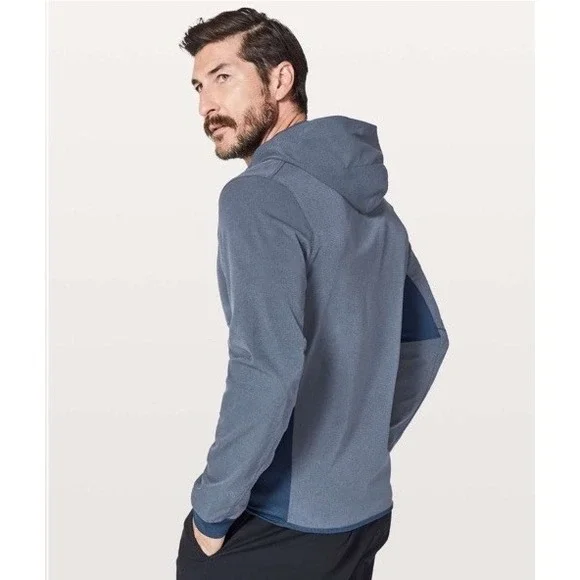 Lululemon Airing Easy Hoodie Jacket Mens‎ XL Breathable Blue Pockets Zip LM4749S - Picture 4 of 13